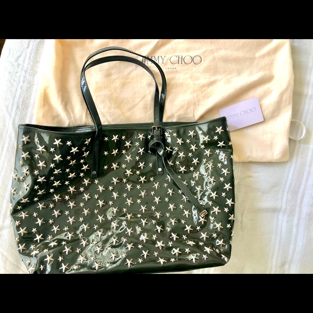 Jimmy Choo Sasha Tote Patent Gray